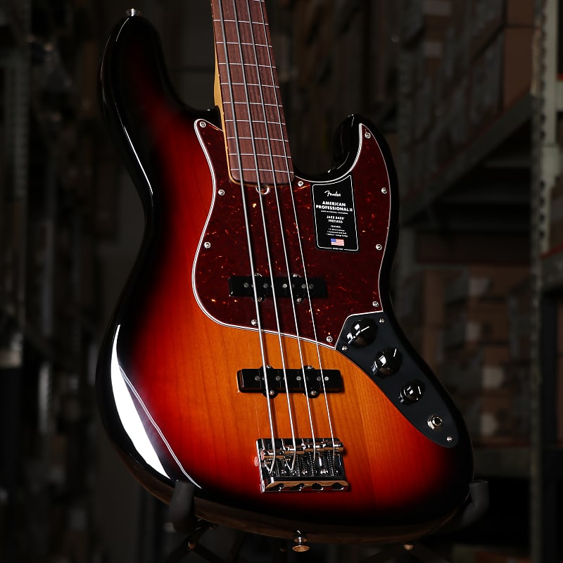 

Fender American Professional II Jazz Bass Fretless, накладка на гриф из палисандра, 3 цвета Sunburst