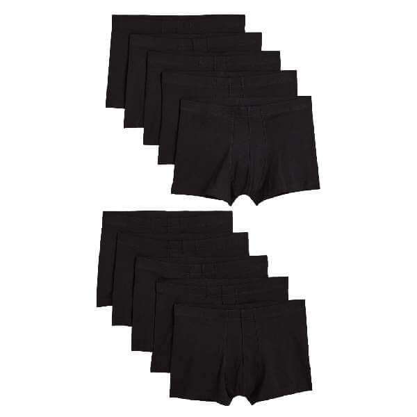 

Комплект трусов-боксеров H&M Short Cotton Boxer, 10 предметов, черный