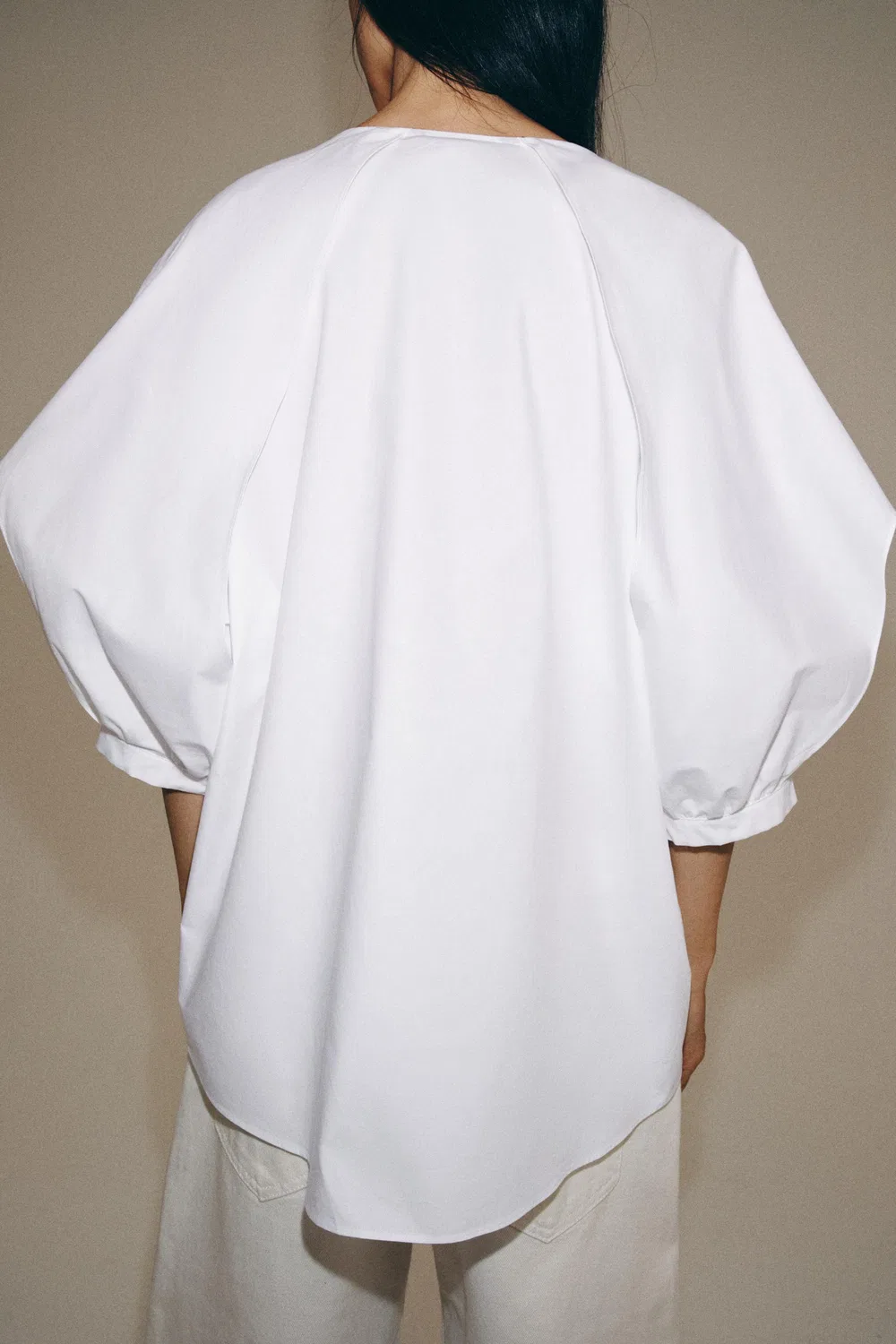 Рубашка с плиссированными рукавами из коллекции ZW. ZARA, White — фото 3