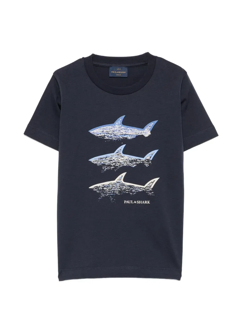 Футболка с принтом акулы Paul & Shark Junior, синий