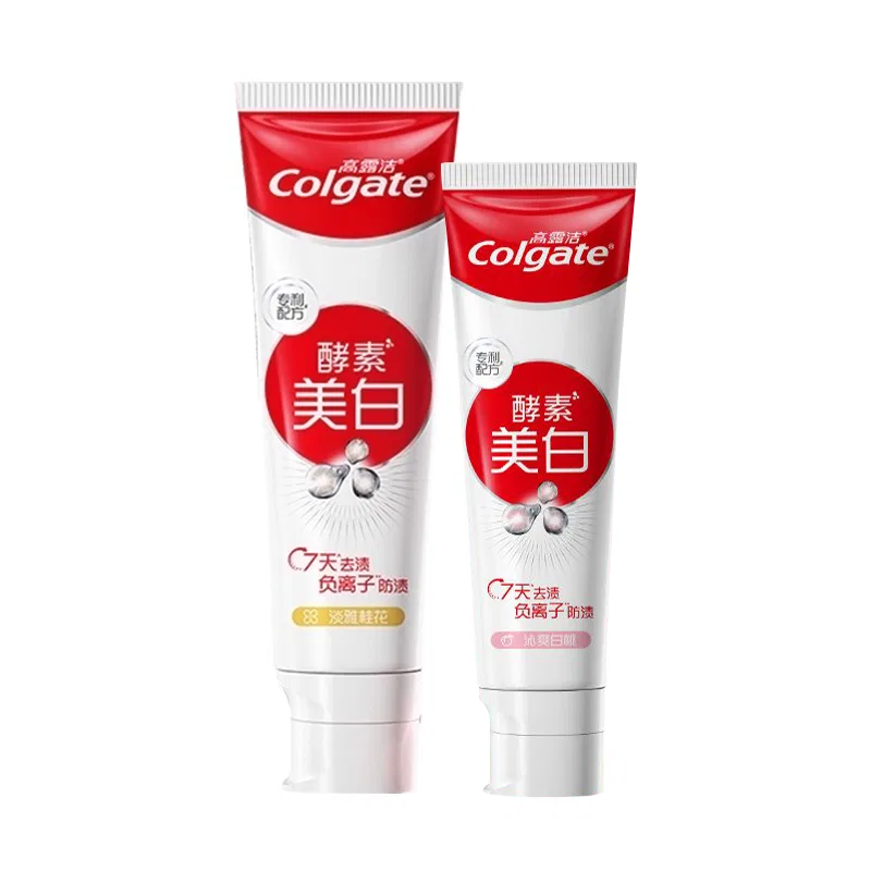 Зубная паста отбеливающая Enzymatic White, COLGATE, Elegant Osmanthus 120g + Enzyme Supplements White Peach 60g