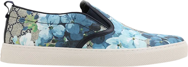 

Кроссовки Gucci GG Supreme Canvas Slip-On Blue Floral, синий