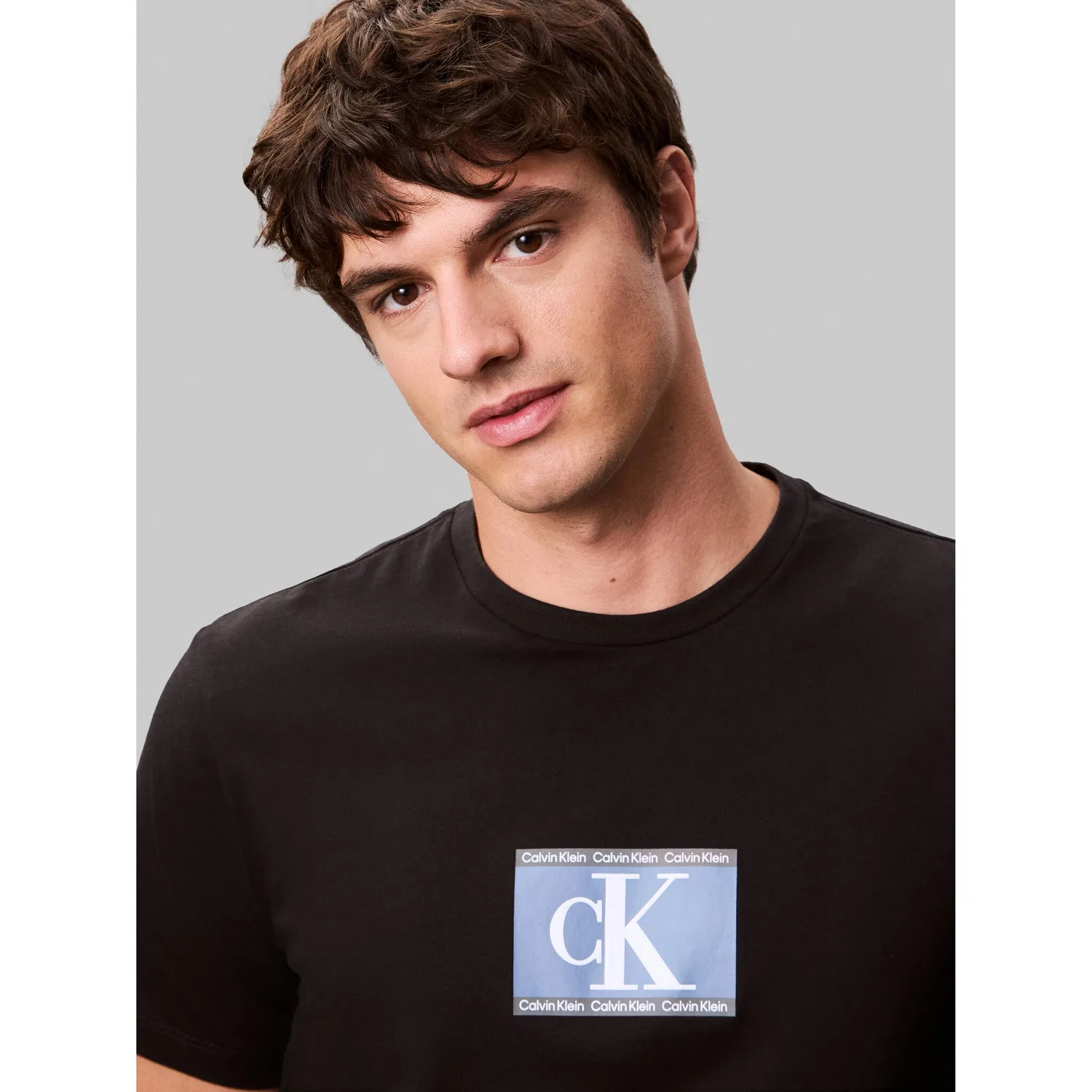 Мужская хлопковая футболка Calvin Klein, Black — фото 2