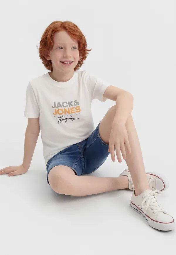 Комплект из двух футболок Jorcanggu с круглым вырезом - футболка с принтом Jack & Jones Junior, белый