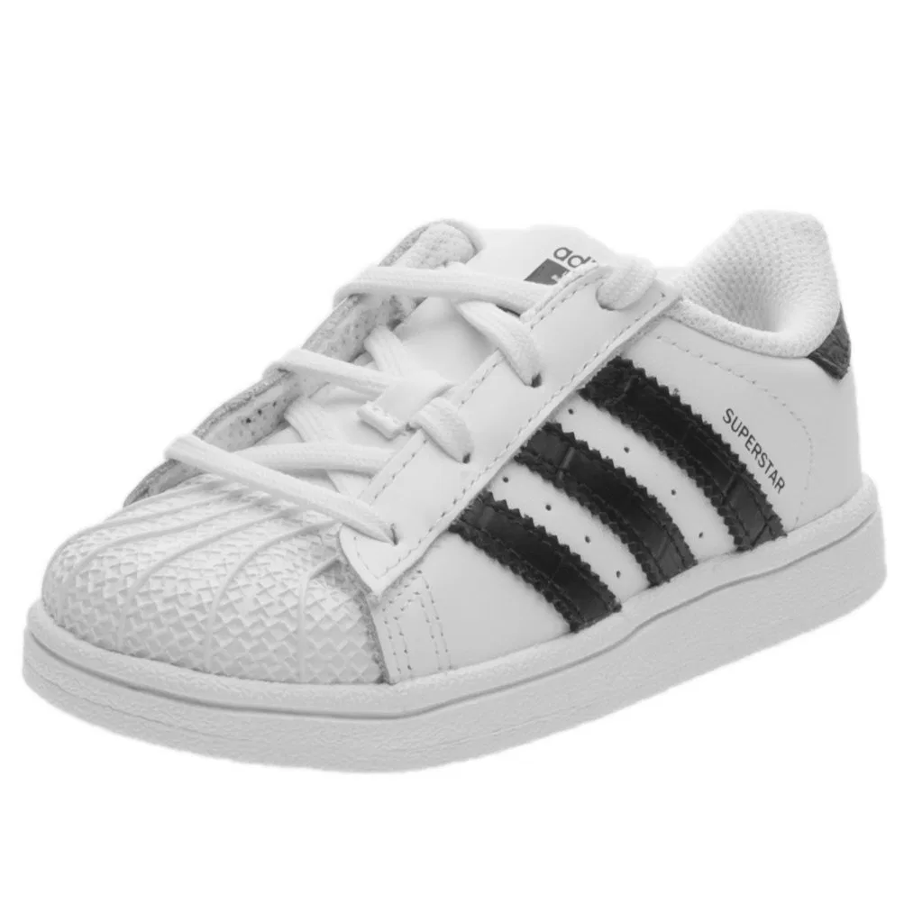 Детские кроссовки для мальчиков с цельно-кожаным верхом Superstar Adidas, White Ftwr White Core Black Core Black
