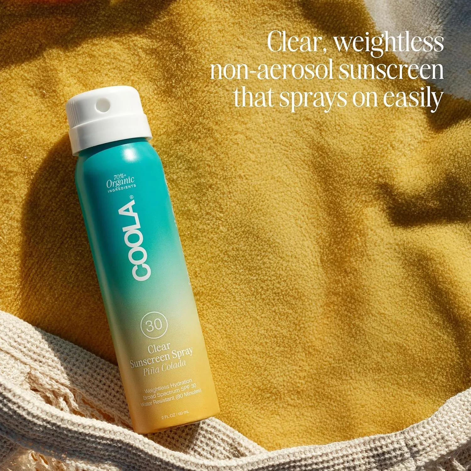 COOLA Organic Sunscreen SPF 50 и 30 спрей для защиты от солнца, дерматологически протестированный уход, веганский и без глютена, дорожный размер, 59 мл, набор 3 шт — фото 3
