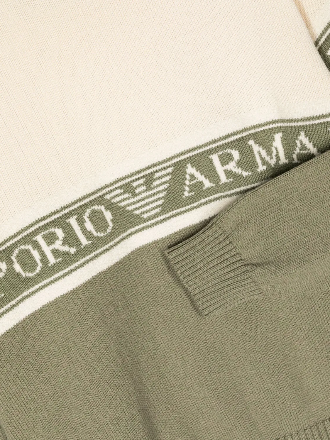 Джемпер с логотипом Intarsia Emporio Armani, зеленый — фото 3