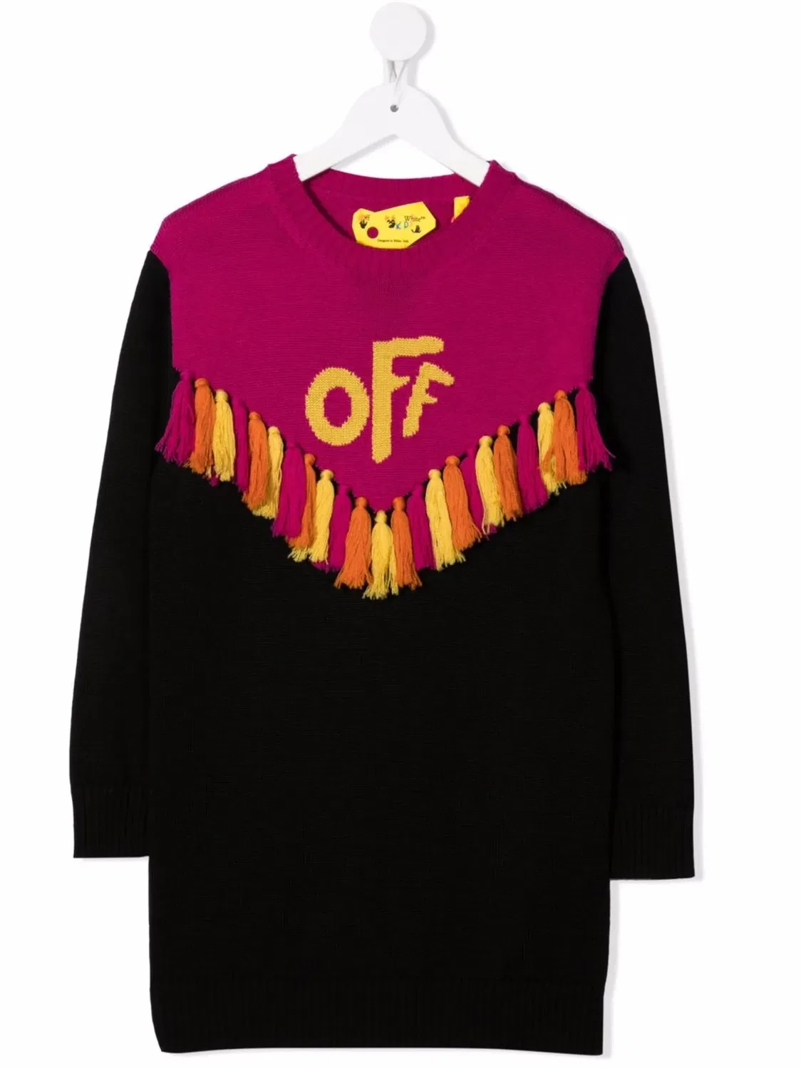 Платье-джемпер с кисточками OFF-WHITE, черный