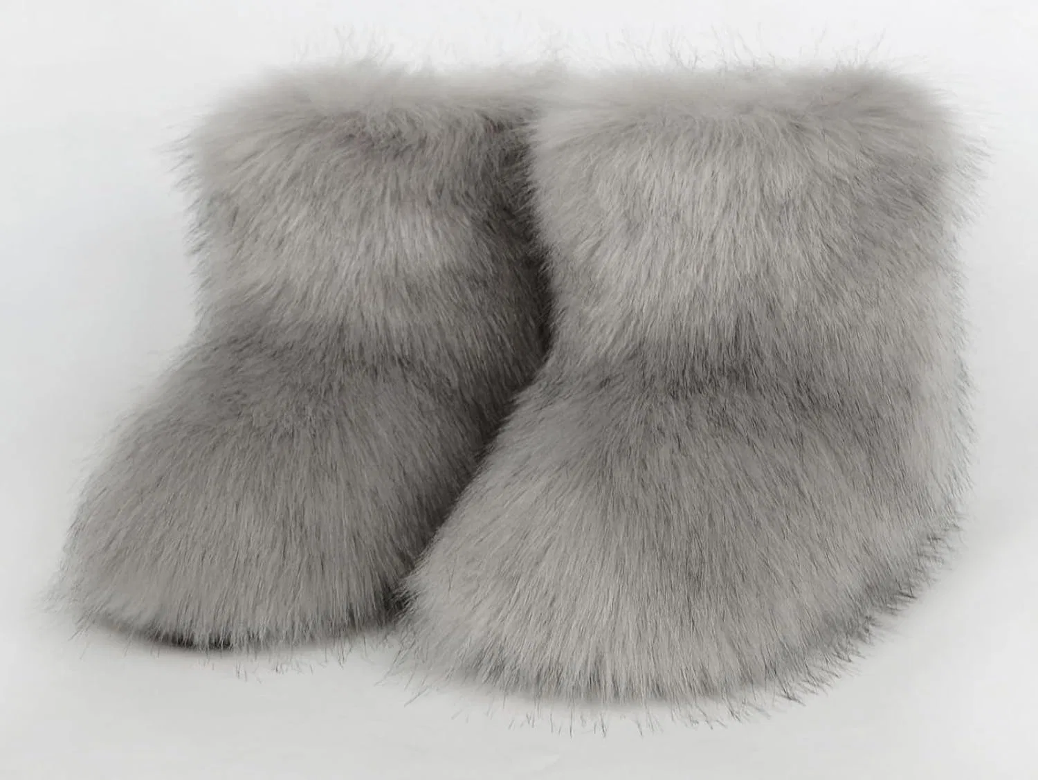 Детские зимние сапоги для девочек с искусственным мехом Urmycos, Light Grey — фото 3