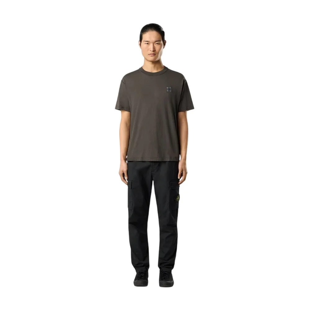 Мужская футболка Stone Island Slim-fit With Compass Patch, угольно-серый