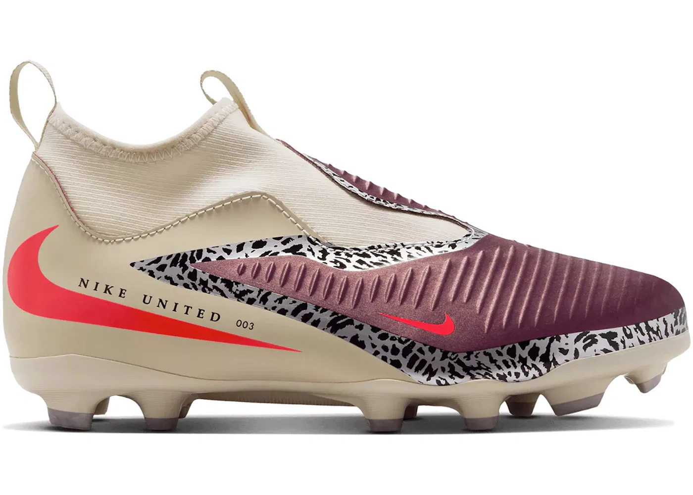 Детские бутсы Nike Phantom 6 High Academy FG/MG, Burgundy Crush/Fossil/University Red