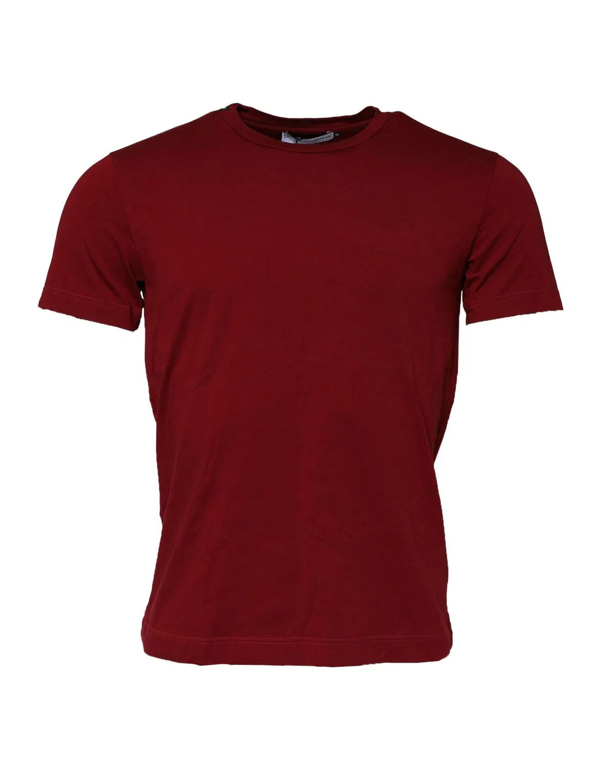 Мужская футболка с коротким рукавом хлопковая Crew Neck Short Sleeves T-Shirt Dolce & Gabbana, Maroon — фото 2