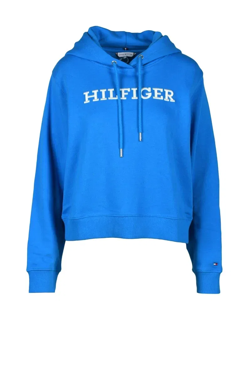 Женское худи с капюшоном укороченное Tommy Hilfiger, синий