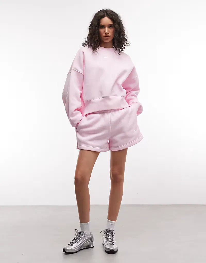Флисовые шорты Nike Phoenix светло-розовый — фото 3