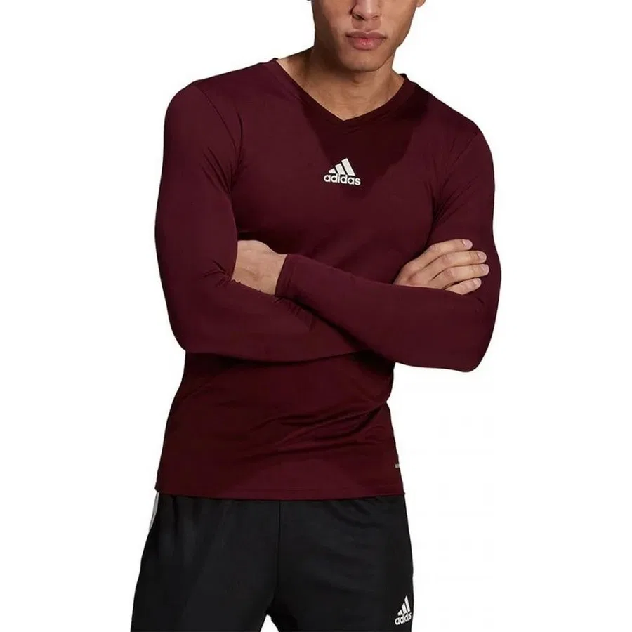 Спортивная футболка с длинным рукавом Team Base adidas, Бордовый — фото 4