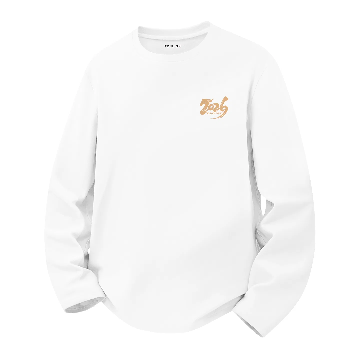 Детский лонгслив с принтом Tonlion, Color: (Lightweight and Warm)Khaki (ta calligraphy horse breastplate) — фото 4