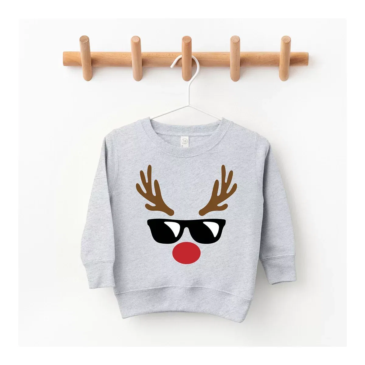 Детский свитшот для мальчиков с принтом Reindeer Boy The Juniper Shop, Heather Grey
