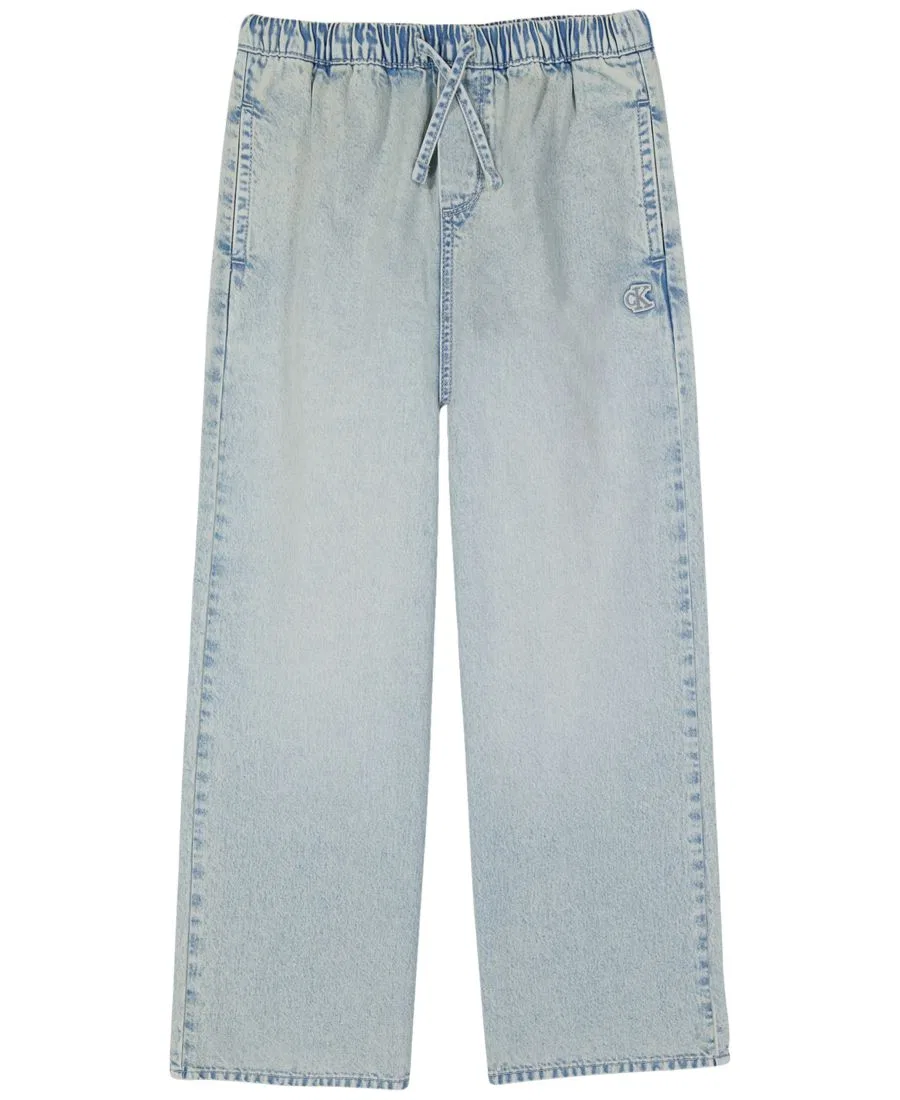 Джинсы широкие с эластичным поясом Calvin Klein, Bleachout Wash