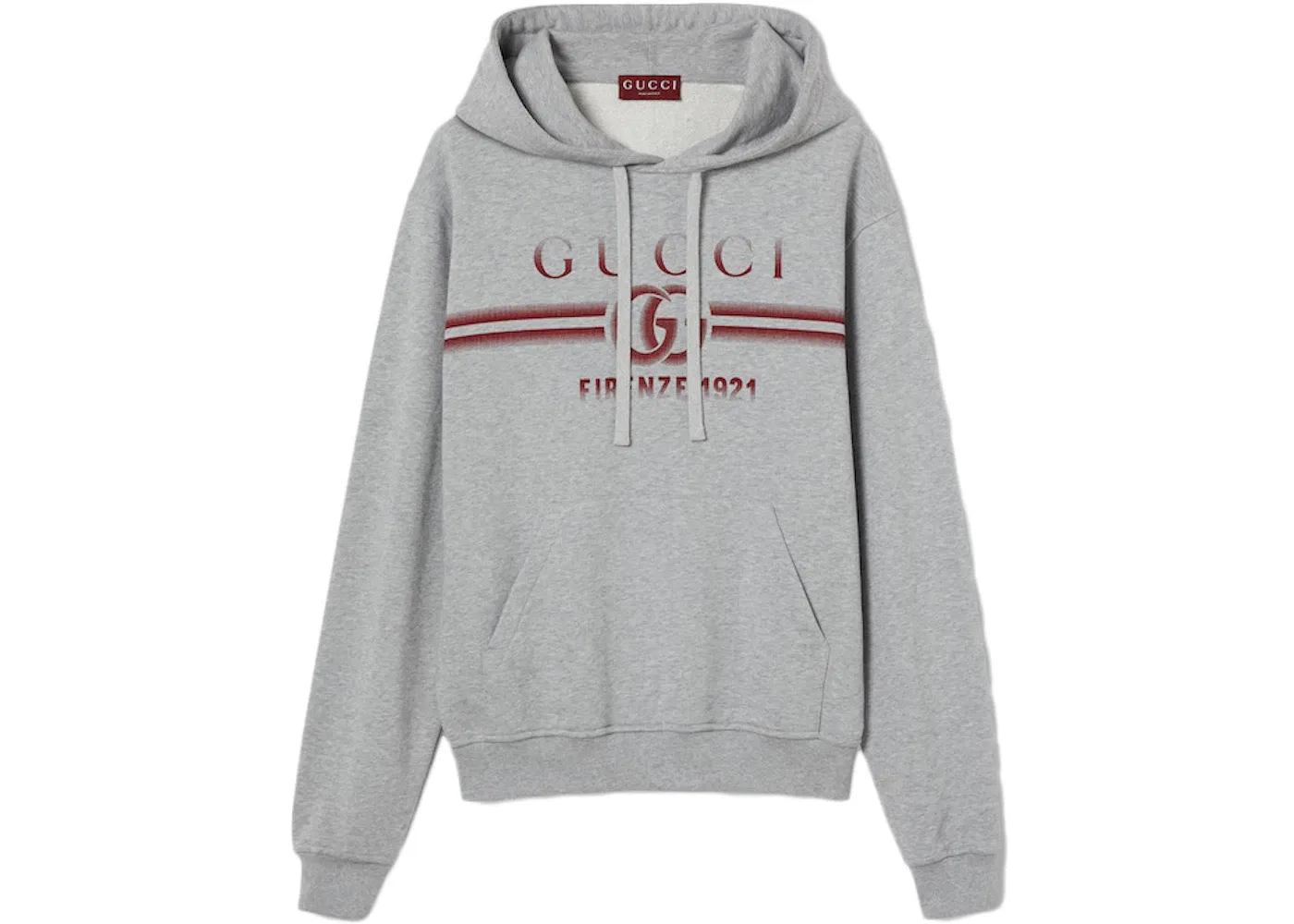 Мужской худи с капюшоном хлопковый Gucci Sweatshirt, Grey Mélange