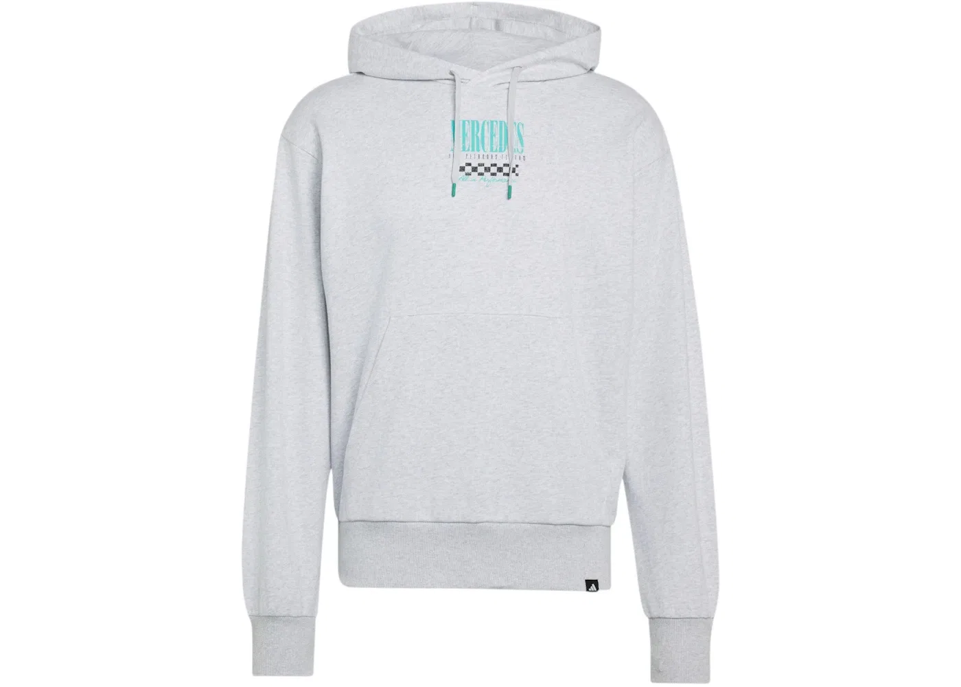 Мужская худи с принтом Mercedes AMG Petronas Formula 1 Team Graphic II Adidas, Light Grey Heather