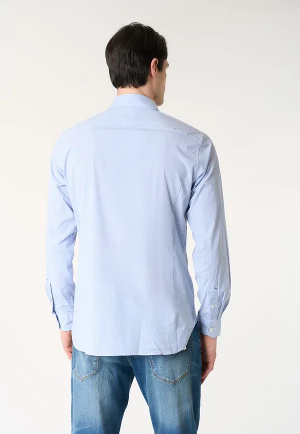 Рубашка дышащая Camicia da uomo a righe slim fit con colletto alla francese U.S. Polo Assn., White, белый/синий — фото 3