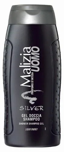Гель для душа и шампунь 2-в-1 Malizia Uomo Silver, 250 мл, Алоэ Вера Cerini Coffee & Gifts
