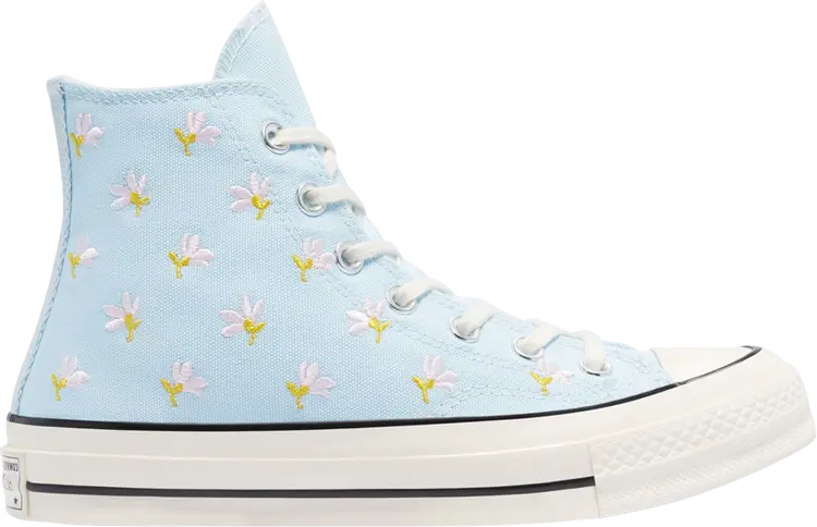 

Кроссовки Converse Wmns Chuck 70 High Embroidered Floral Print - Chambray Blue, синий