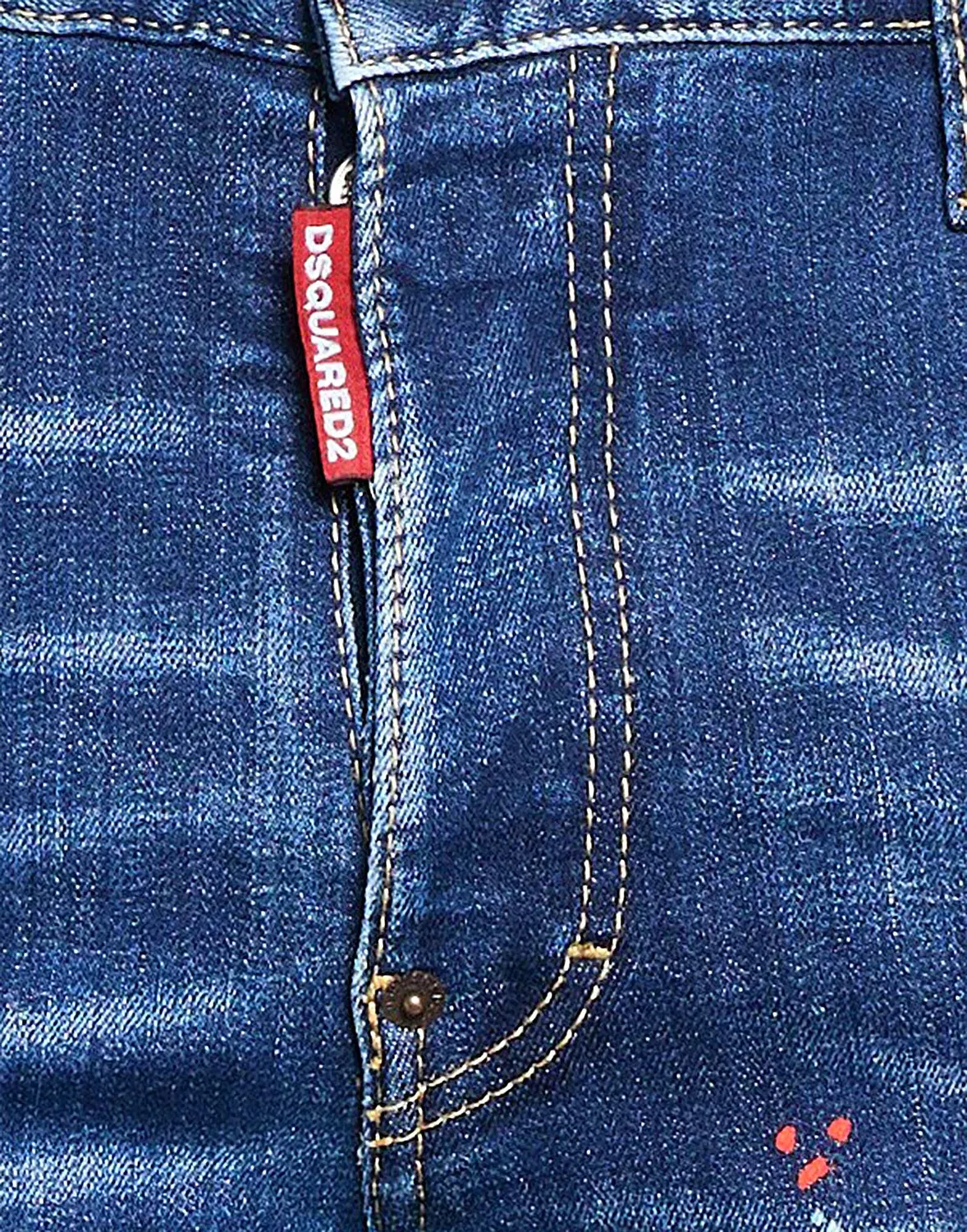 Мужские джинсы скинни с потертостями Dsquared2, синий — фото 4