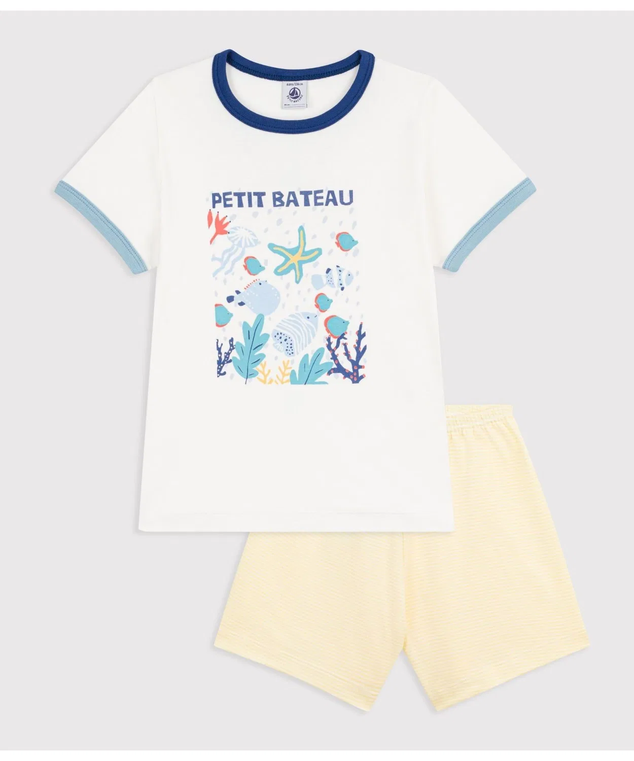 Детская пижама с принтом с коротким рукавом PETIT BATEAU, White