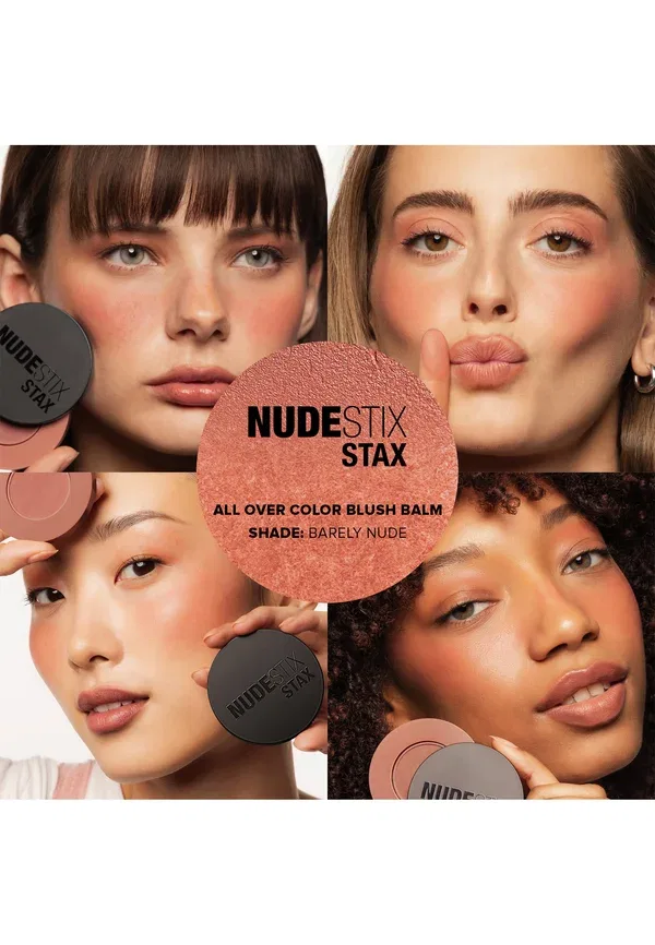 Бальзам для губ и щек, средней покрывистости, Stax all over color blush balm, Nudestix, Barely Nude, 2.5 г, цвет barely nude — фото 2