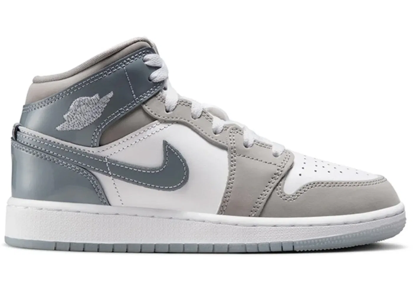 Детские кроссовки с высоким берцем Jordan 1 Mid Jordan, White/Cool Grey/Medium Grey