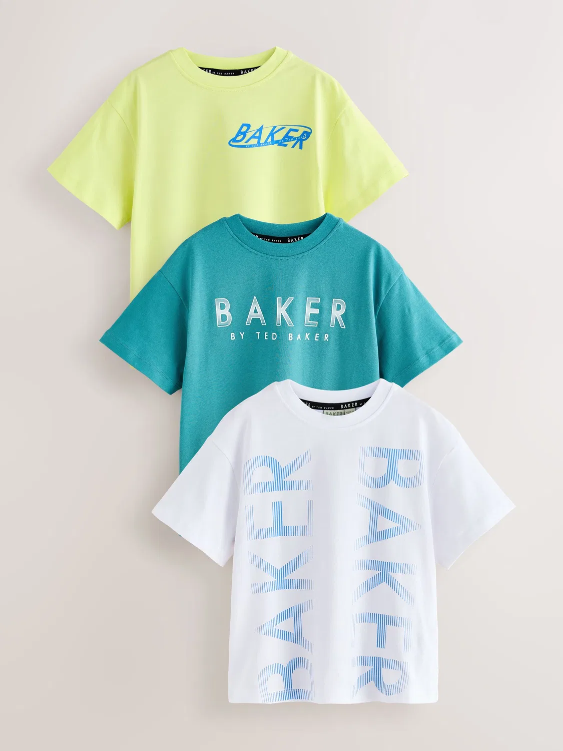 Футболки, набор из 3 штук Baker by Ted Baker, зеленый/белый/лаймовый