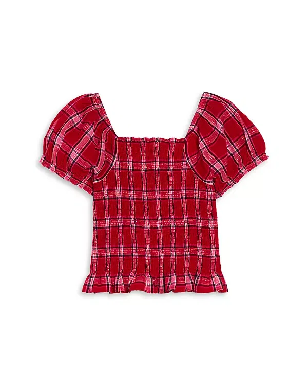 Детский топ для девочек с квадратным вырезом Fabielle Top LoveShackFancy, Cherry Jubile — фото 2