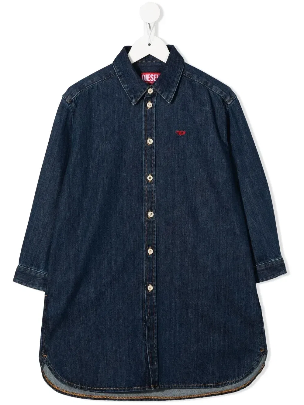 Джинсовое платье на пуговицах Diesel Kids, синий