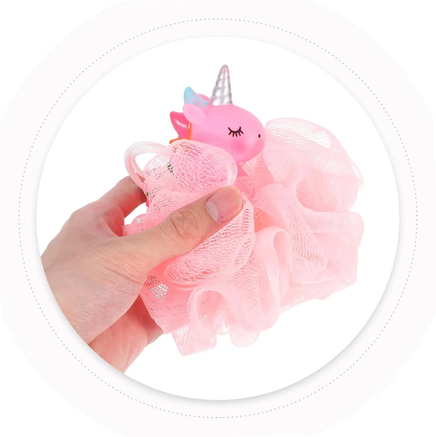 Мочалка для душа Unicorn, LIFKOME, набор 2 шт., розовый, синий — фото 4