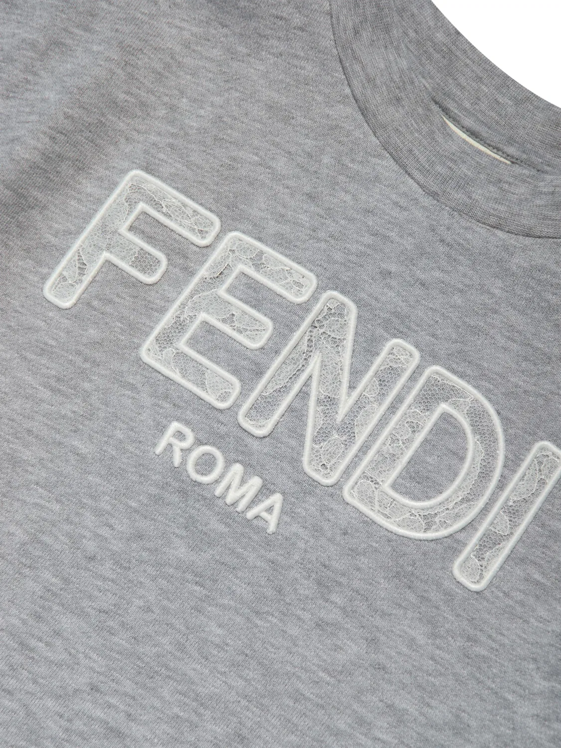 Платье‑футболка с вышитым логотипом FENDI, серый — фото 2