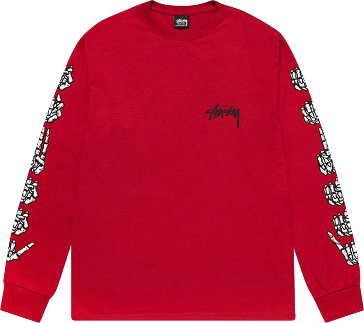 

Лонгслив Stussy Hands Long-Sleeve Tee 'Dark Red', красный