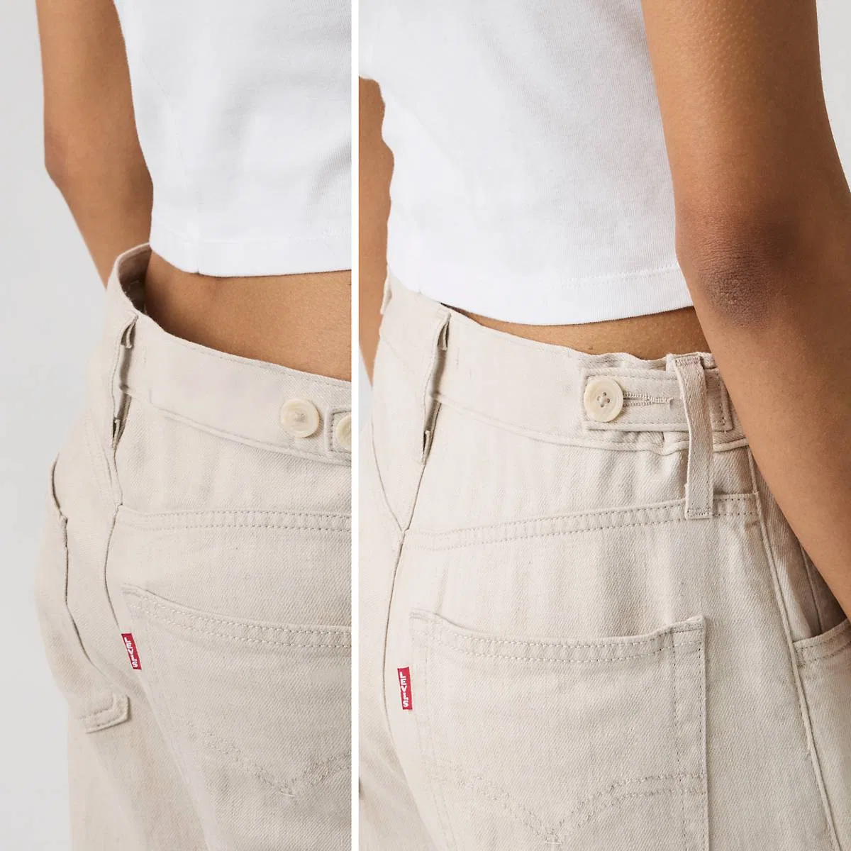 Женские джинсы с широкими штанинами и затяжкой Levi's, Crystal Gray - Grey — фото 3