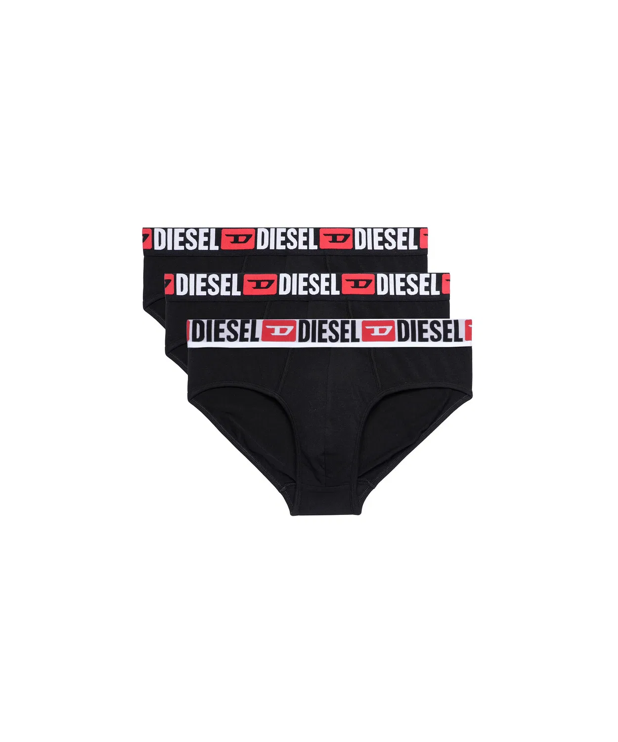 Мужские трусы-слипы с логотипом, комплект из 3 штук DIESEL, Black