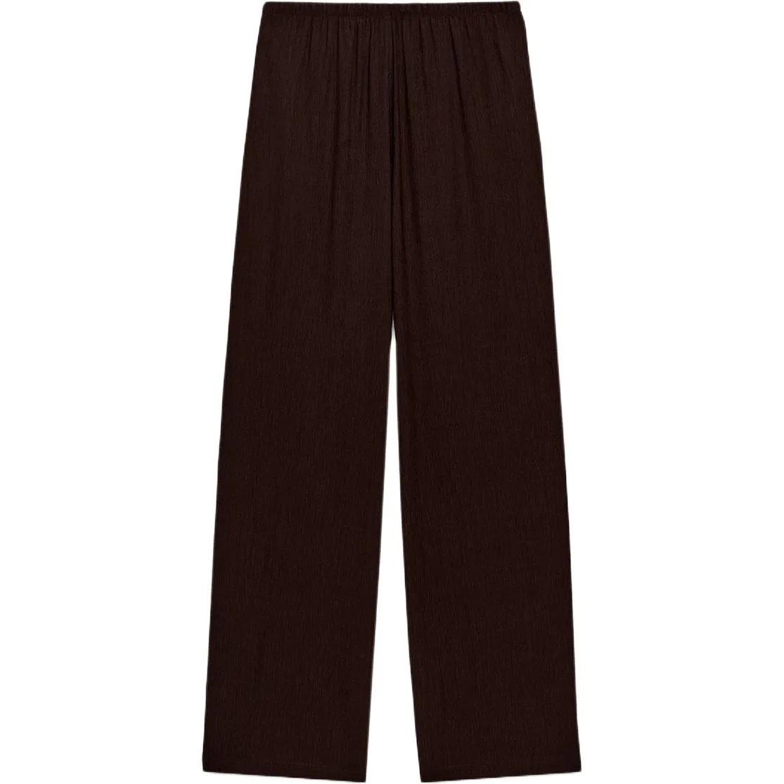 Женские брюки повседневные прямого кроя Dark Brown ZARA, Темно-коричневый — фото 3