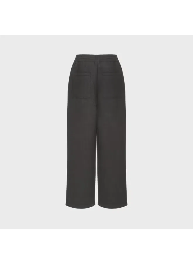 Штаны свободные с завязкой Zara, черно-серый — фото 3