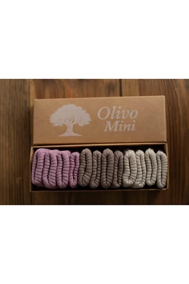 Детские носки для новорожденных из бамбука 6 шт Olivo Mini, Pink-Coffee-Beige — фото 3