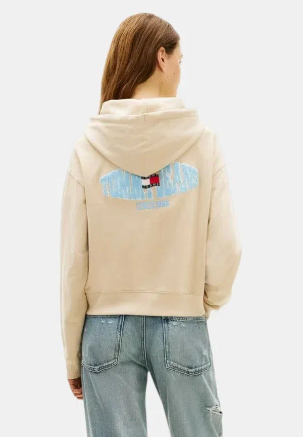 Худи свободного кроя с капюшоном Felpa donna sabbia Tommy Hilfiger, Beige, бежевый