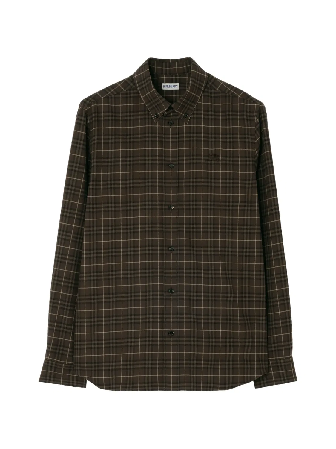 Хлопковая рубашка коричневого цвета Burberry, коричневый
