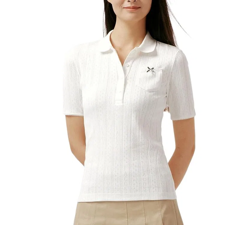 Женский поло-рубашка с коротким рукавом и нагрудным карманом Lacoste, Bic/Sprout Green — фото 4