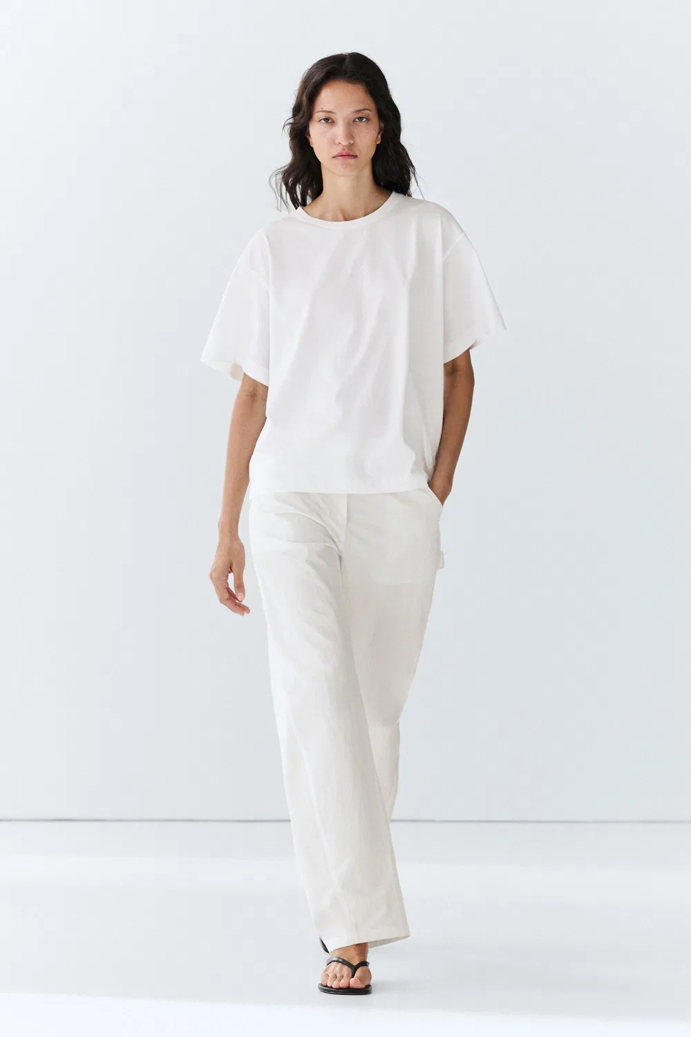 Футболка Massimo Dutti 100% Cotton Short Sleeve, белый — фото 3