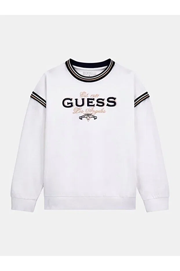 Детская футболка для девочек с длинным рукавом Guess, White