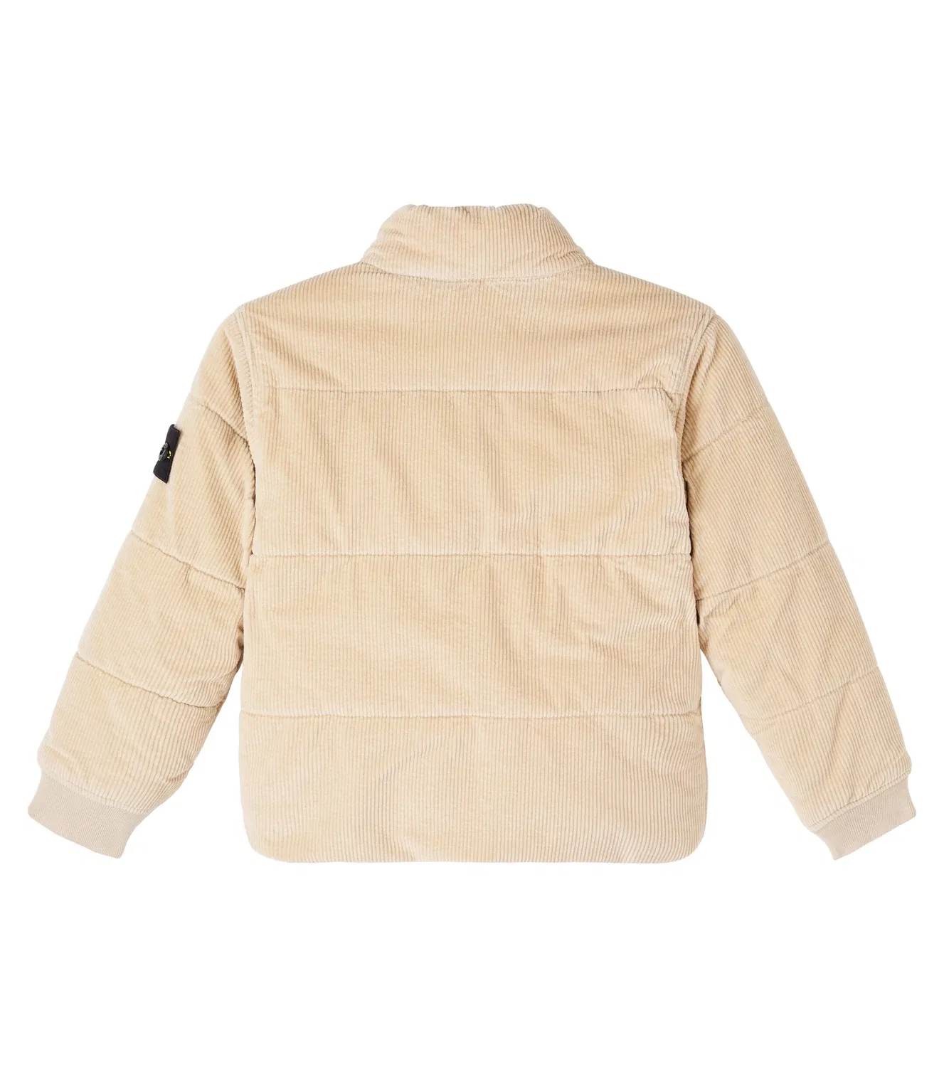 Легкая куртка из хлопкового вельвета в рубчик Stone Island Junior, бежевый — фото 3