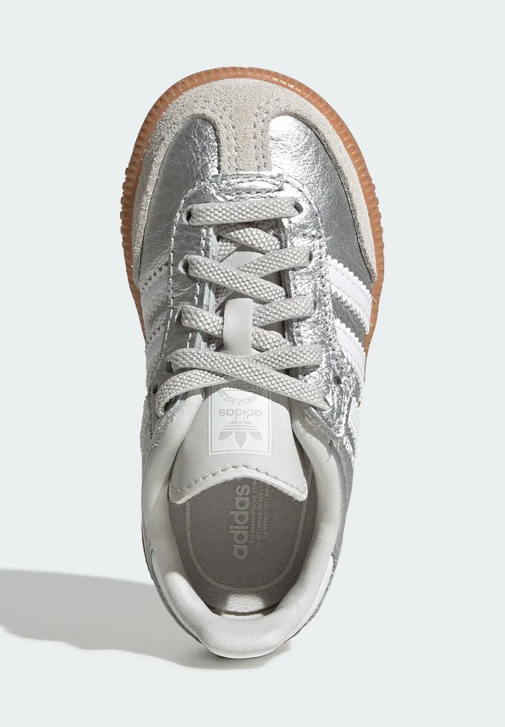 Обувь Samba OG Comfort с эластичными шнурками и застежкой, унисекс - детская обувь Adidas Originals, Silver Metallic Cloud White Gum — фото 3