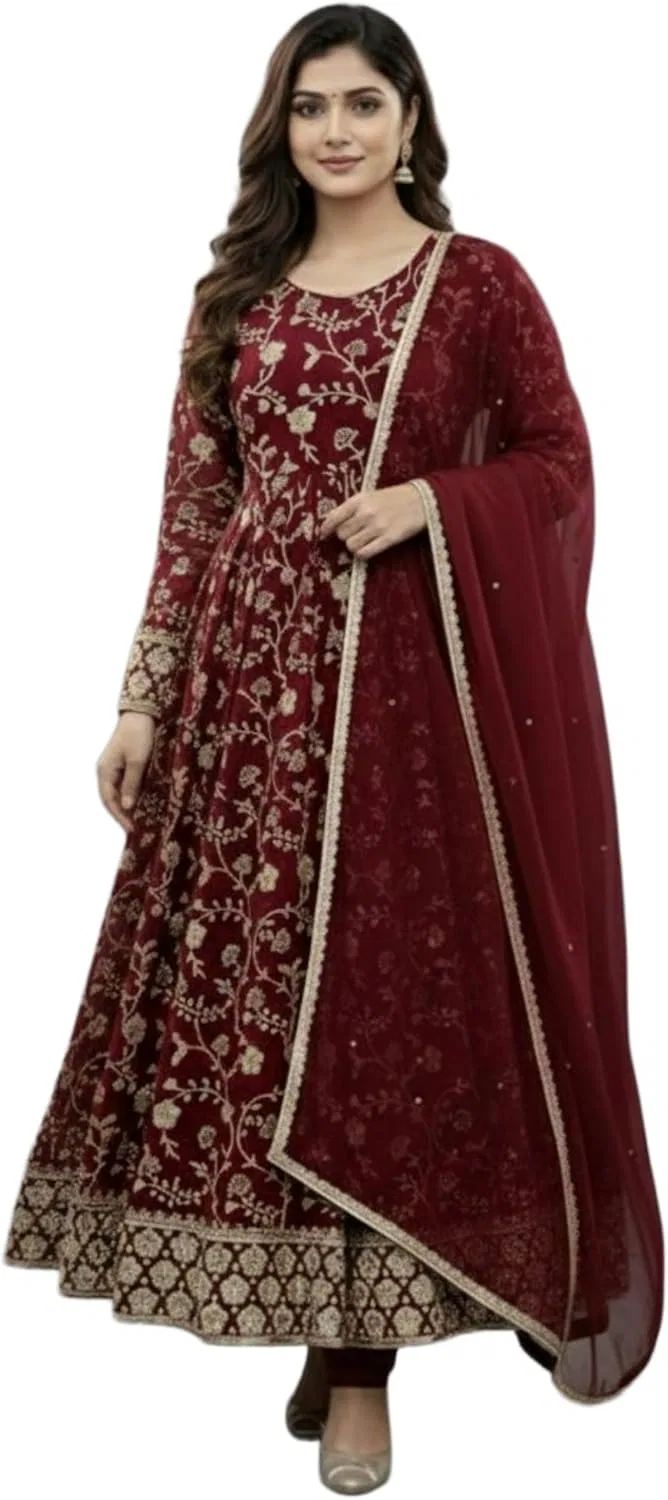 Женское платье-анapкали с вышивкой, Wedding Wear and Festival Wear